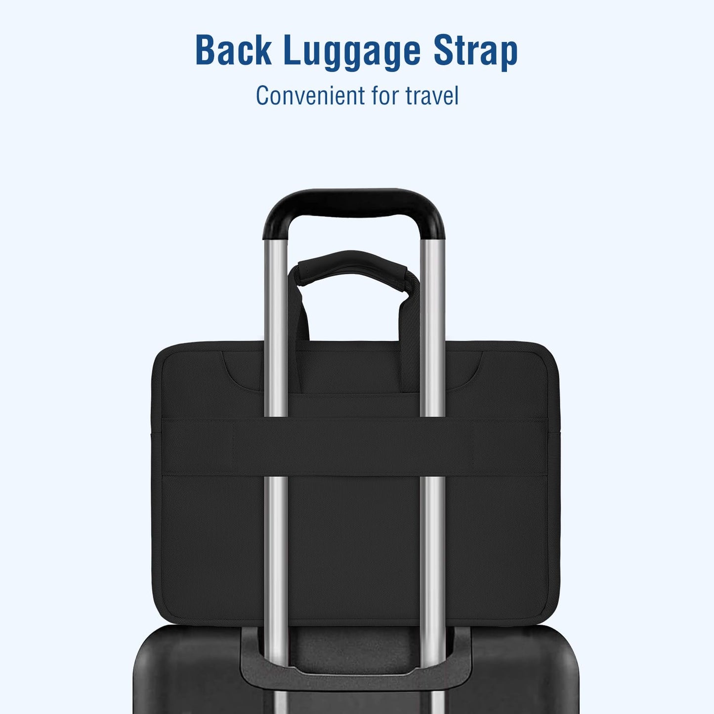 MOSISO 360 Protective Laptop Sleeve for MacBook Air/Pro 13-16 inch | Compatible with MacBook Pro 14 inch M4 M3 M2 M1 2024-2021 | Matching Color Sleeve Bag with Belt | Black