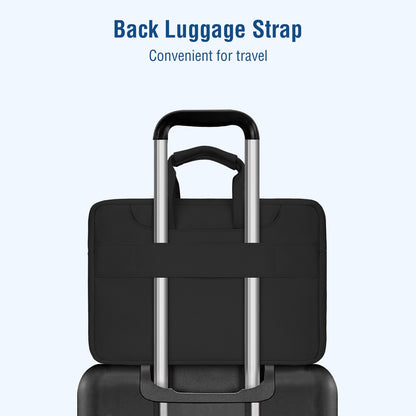 MOSISO 360 Protective Laptop Sleeve for MacBook Air/Pro 13-16 inch | Compatible with MacBook Pro 14 inch M4 M3 M2 M1 2024-2021 | Matching Color Sleeve Bag with Belt | Black