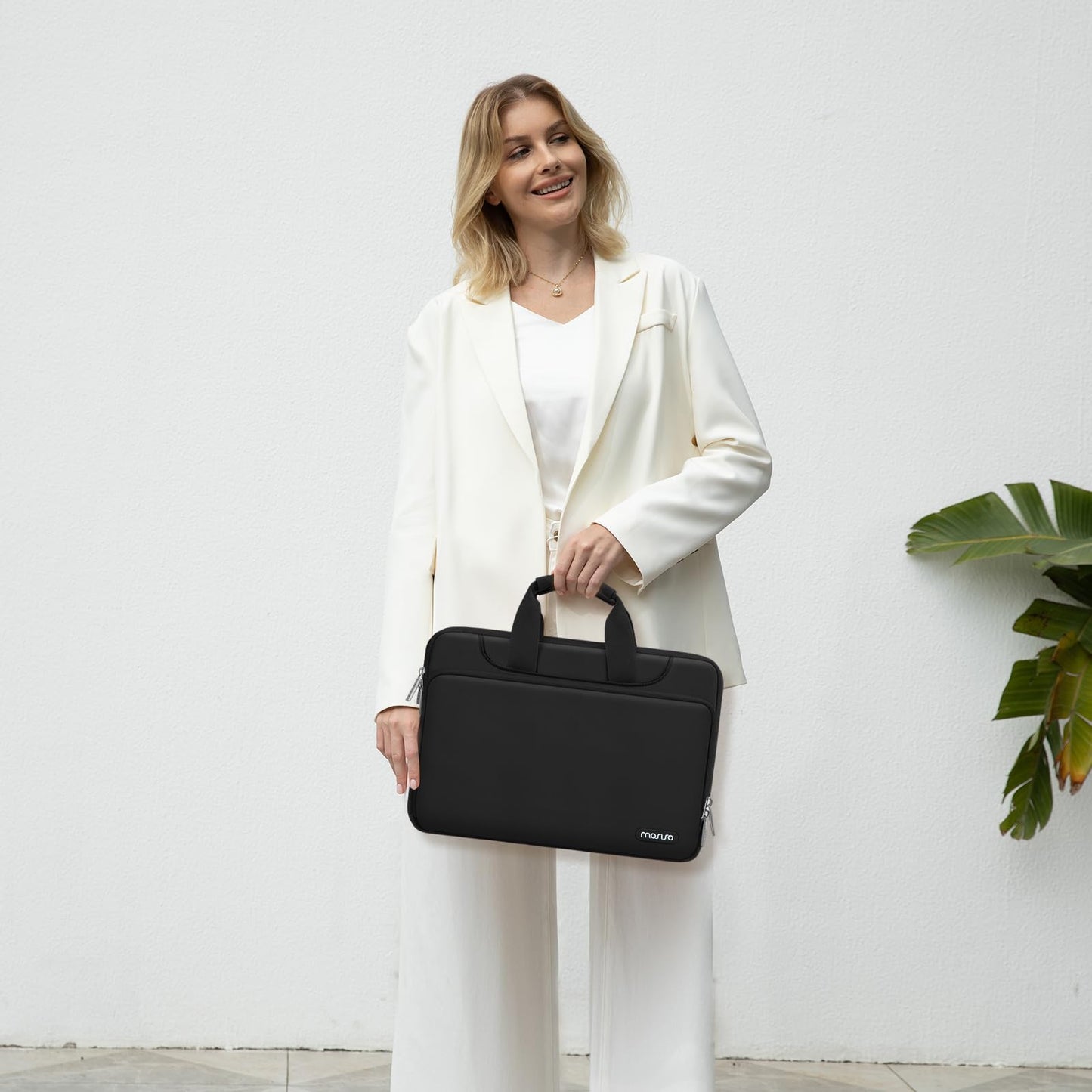 MOSISO 360 Protective Laptop Sleeve for MacBook Air/Pro 13-16 inch | Compatible with MacBook Pro 14 inch M4 M3 M2 M1 2024-2021 | Matching Color Sleeve Bag with Belt | Black