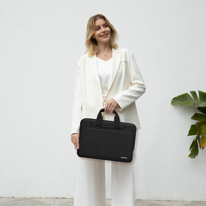 MOSISO 360 Protective Laptop Sleeve for MacBook Air/Pro 13-16 inch | Compatible with MacBook Pro 14 inch M4 M3 M2 M1 2024-2021 | Matching Color Sleeve Bag with Belt | Black