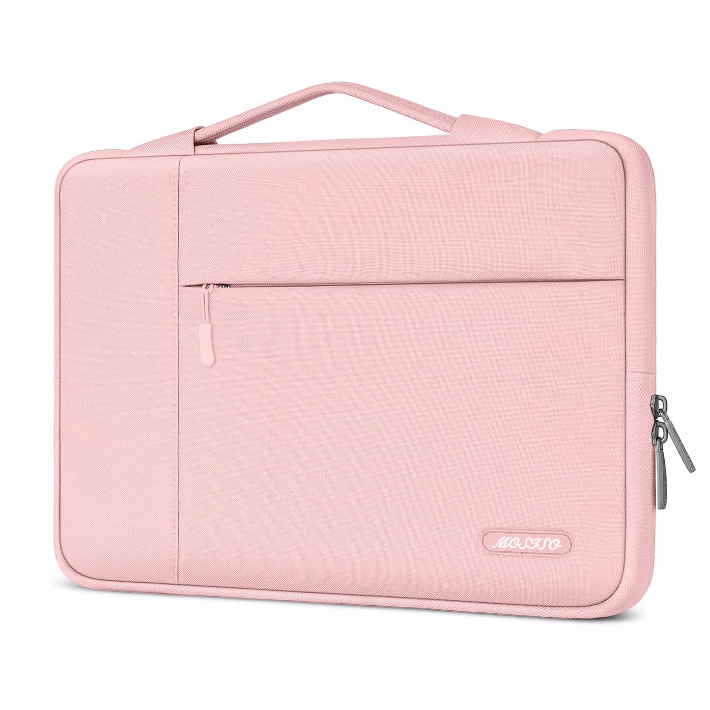MOSISO Laptop Case 17.3 inch, 17-17.3 inch Laptop Sleeve with Handle Compatible with Dell XPS/HP Pavilion/Ideapad/Acer/Alienware/HP Omen, Polyester Multifunctional Computer Bag, Pink