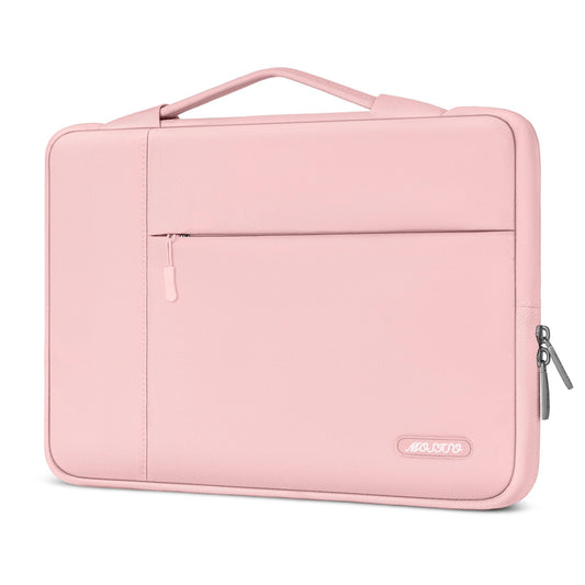 MOSISO Laptop Case 17.3 inch, 17-17.3 inch Laptop Sleeve with Handle Compatible with Dell XPS/HP Pavilion/Ideapad/Acer/Alienware/HP Omen, Polyester Multifunctional Computer Bag, Pink