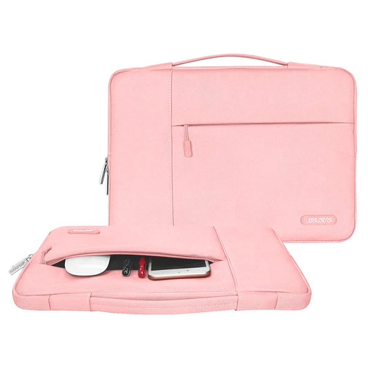 MOSISO Laptop Case 17.3 inch, 17-17.3 inch Laptop Sleeve with Handle Compatible with Dell XPS/HP Pavilion/Ideapad/Acer/Alienware/HP Omen, Polyester Multifunctional Computer Bag, Pink