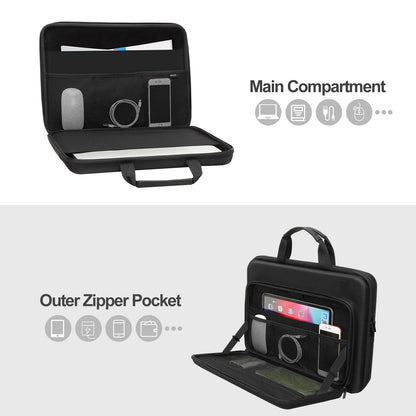 MOSISO 15.6-16 inch Laptop Hard Case, 15 inch Shockproof Waterproof Laptop Case Hard Shell Compatible with MacBook HP Dell, Carrying Sleeve Computer Bag with Sturdy Handle&Front Pocket&Belt, Black