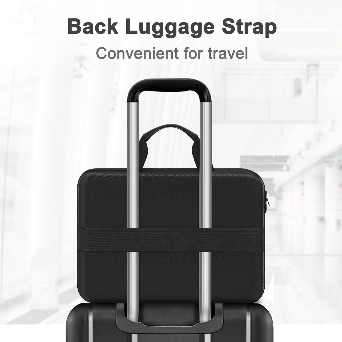 MOSISO 15.6-16 inch Laptop Hard Case, 15 inch Shockproof Waterproof Laptop Case Hard Shell Compatible with MacBook HP Dell, Carrying Sleeve Computer Bag with Sturdy Handle&Front Pocket&Belt, Black