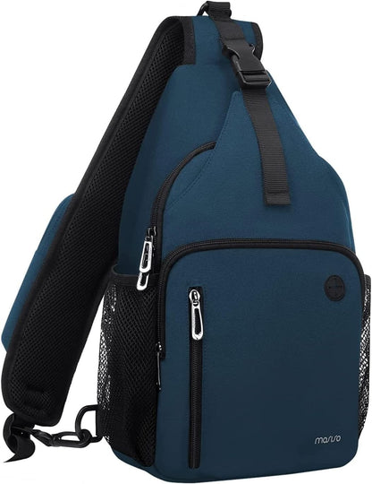 MOSISO Sling Backpack Bag, Crossbody Shoulder Bag Travel Hiking Daypack Chest Bag with Front Square Pocket&USB Charging Port，Deep Teal iMosiso