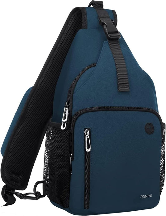 MOSISO Sling Backpack Bag, Crossbody Shoulder Bag Travel Hiking Daypack Chest Bag with Front Square Pocket&USB Charging Port，Deep Teal iMosiso