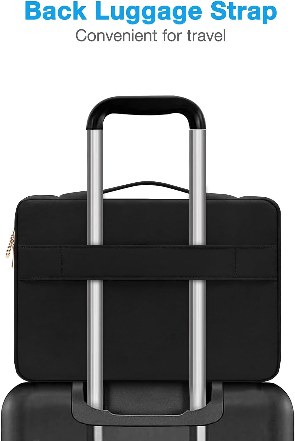 MOSISO 13-14 inch 360 Protective Laptop Sleeve Compatible with MacBook Air/Pro, 13-13.3 inch Notebook, Compatible with MacBook Pro 14, Rectangle Quilted Bag with Handle&Pocket&Small Case&Belt, Black iMosiso