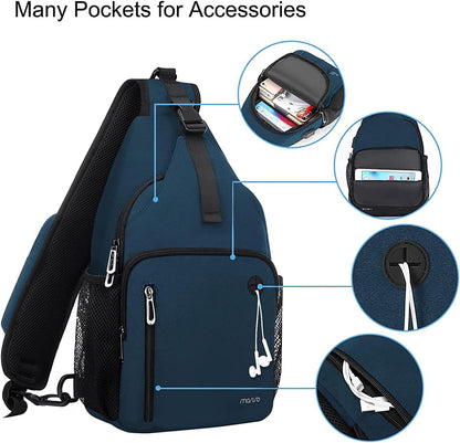 MOSISO Sling Backpack Bag, Crossbody Shoulder Bag Travel Hiking Daypack Chest Bag with Front Square Pocket&USB Charging Port，Deep Teal iMosiso