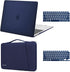 MOSISO Compatible with MacBook Air 13 inch Case 2022 2021 2020 2019 2018 Release A2337 M1 A2179 A1932 Retina Display Touch ID, Plastic Hard Shell&360 Protective Sleeve Bag&Keyboard Skin, Navy Blue