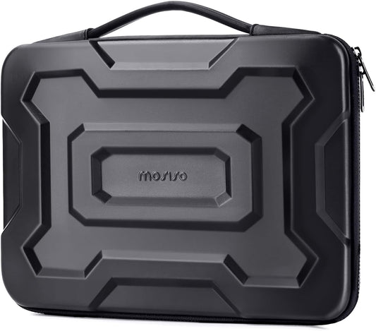 MOSISO 13-16 inch Laptop Hard Case, Waterproof Shockproof Computer Bag Compatible with MacBook HP Dell, Mechanical Geometric EVA Carrying Sleeve Laptop Case Hard Shell with Handle, Black