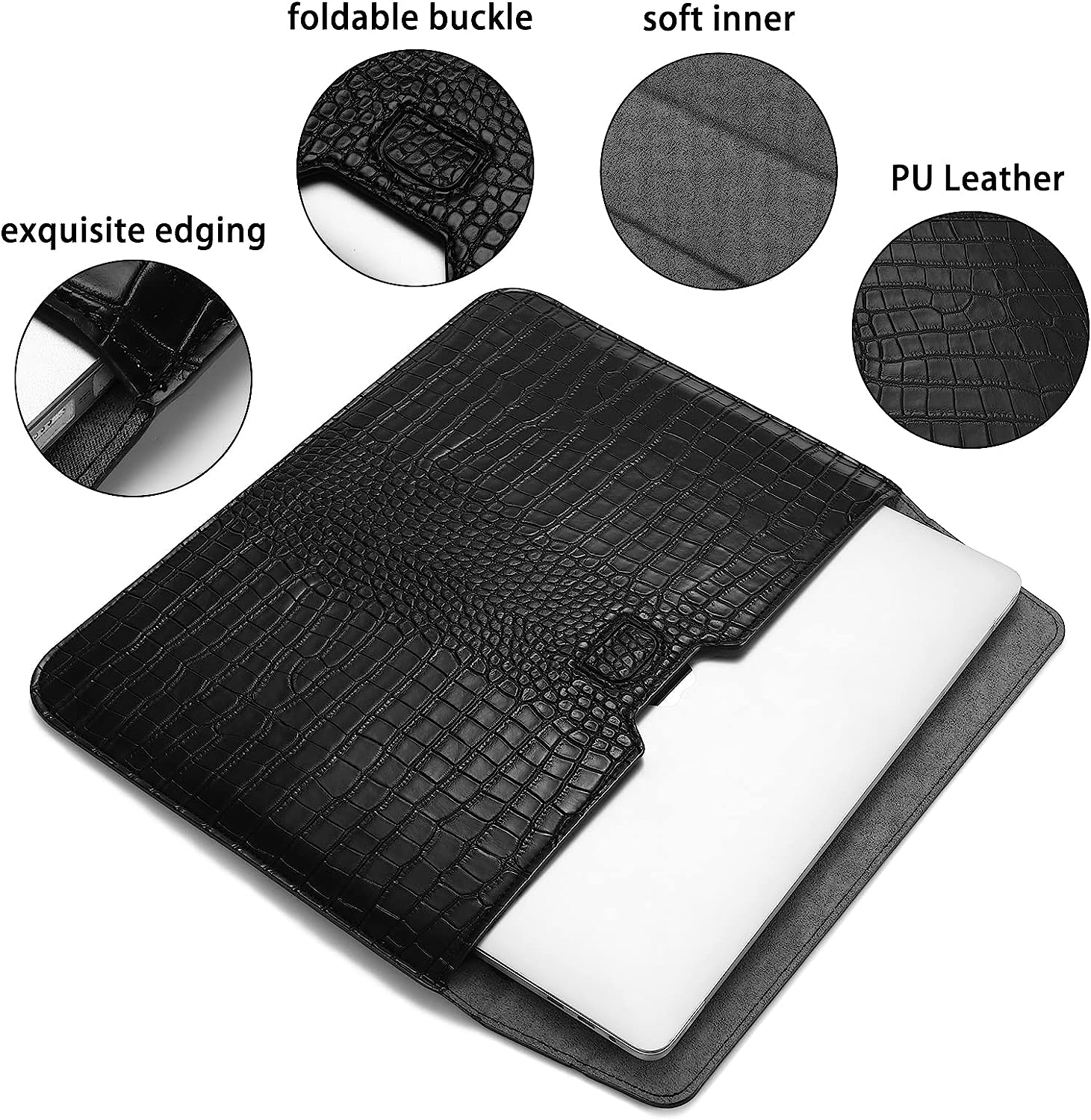 Black Crocodile Style MacBook Cover MacBook Air 13 Case Pro 