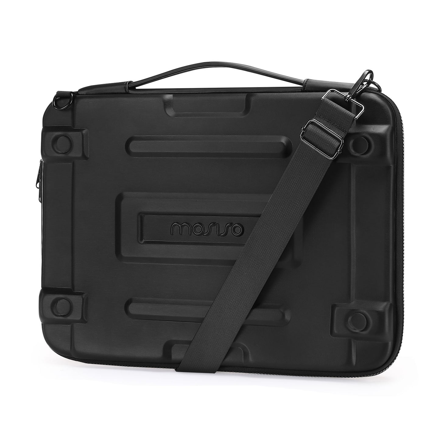MOSISO Hard Shell Laptop Case Sleeve, 15.6-17.3 inch Computer Bag Compatible with MacBook Air 15/Pro 16,HP,Dell,Lenovo,Asus, Notebook, Abstract Geometric Waterproof Carrying Case Bag with Strap, Black iMosiso