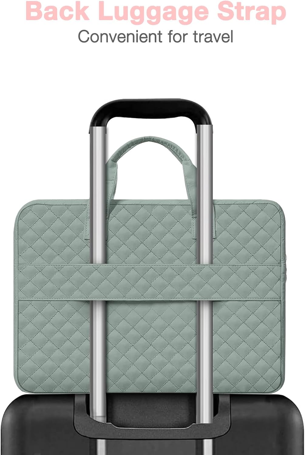 MOSISO 360 Protective Laptop Sleeve Compatible with MacBook Air 13 inch M3 M2 M1 2024-2018/Pro 13 M2 M1 2024-2016,Surface Pro 8/7/6/X/5/4/3, Square Quilted Bag with 2 Pockets&Handle&Belt,Antique Green iMosiso