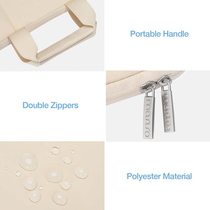 MOSISO Puffy Laptop Sleeve 13-14 inch, Compatible with MacBook Air 13 inch M2 M1, Compatible with MacBook Pro 13/14 inch, Rectangle Quilted Carrying Case Laptop Cover for Women with Handle, Sand iMosiso