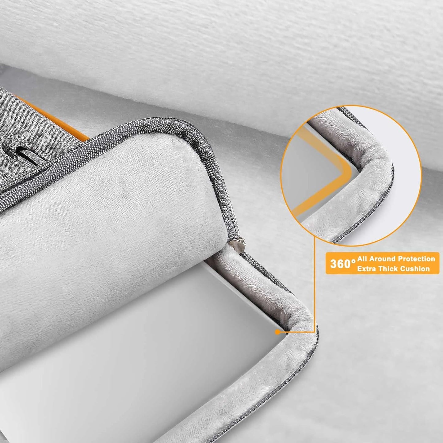 MOSISO 360 Protective Laptop Shoulder Bag,15-15.6 inch Computer Bags Compatible with MacBook Pro 16 inch, HP, Dell, Lenovo, Asus Notebook,Side Open Messenger Bag with 4 Zipper Pockets, Gray