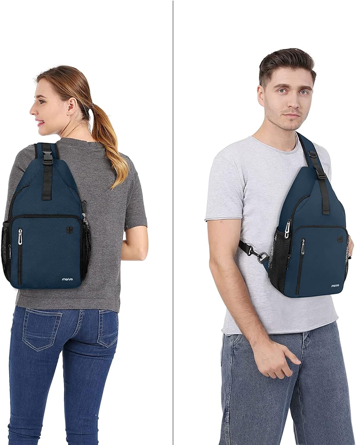 MOSISO Sling Backpack Bag, Crossbody Shoulder Bag Travel Hiking Daypack Chest Bag with Front Square Pocket&USB Charging Port，Deep Teal iMosiso