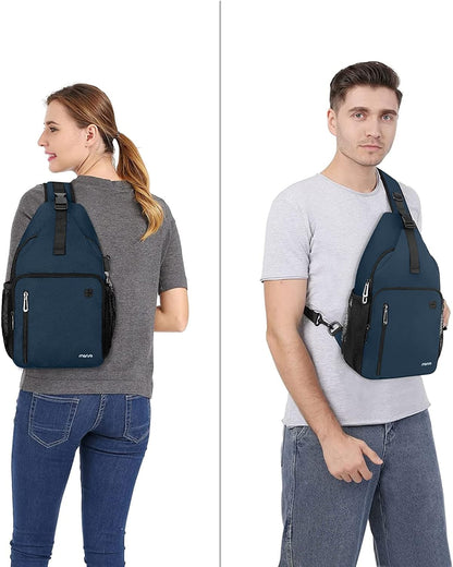 MOSISO Sling Backpack Bag, Crossbody Shoulder Bag Travel Hiking Daypack Chest Bag with Front Square Pocket&USB Charging Port，Deep Teal iMosiso