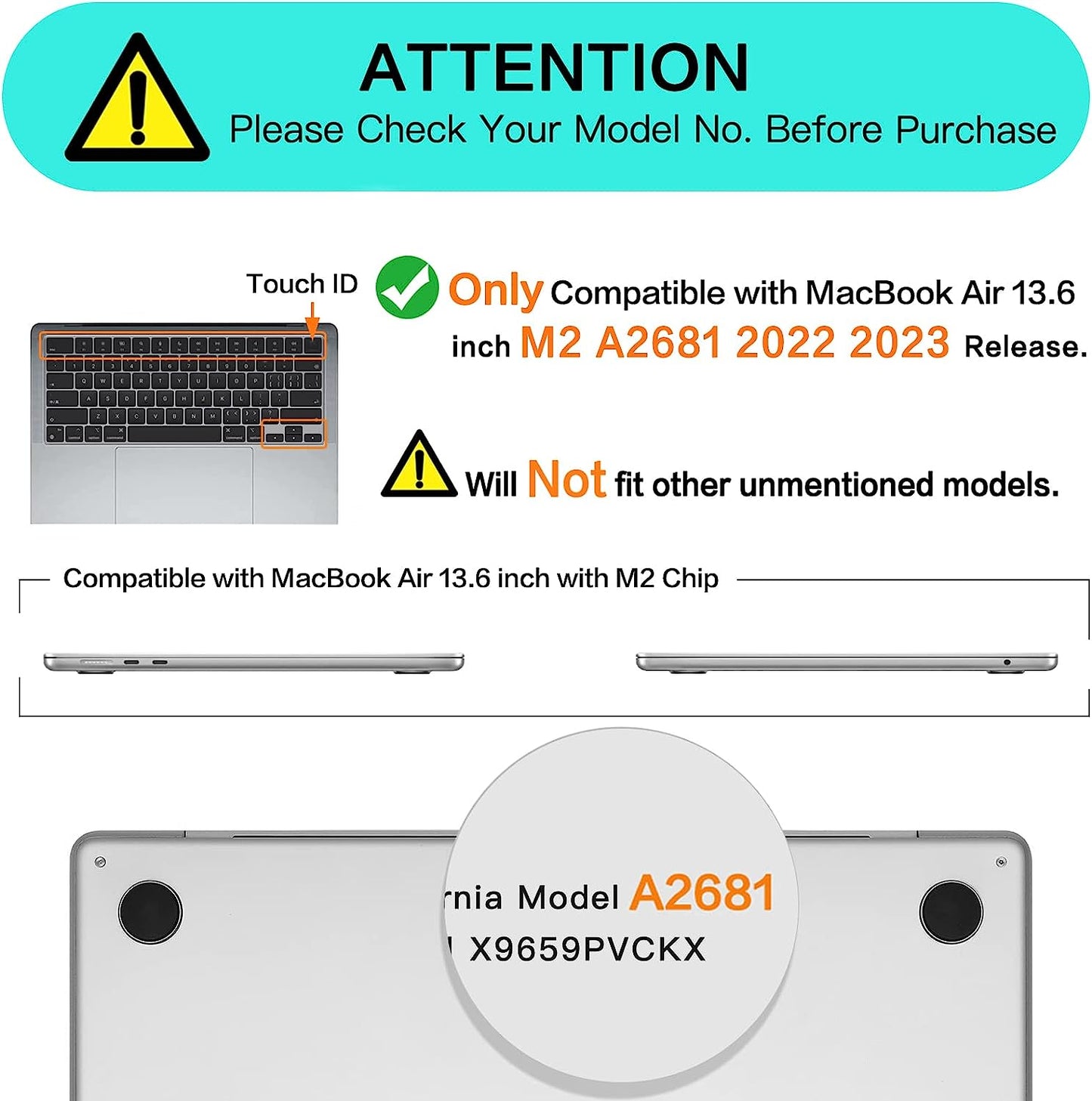 MOSISO Compatible with MacBook Air 13.6 inch Case 2022 2023 Release A2681 M2 Chip Touch ID, Plastic Hard Shell Case&Flap Felt Sleeve Bag&Keyboard Cover&Screen Protector&Type C Adapter 2 Pack, Black iMosiso