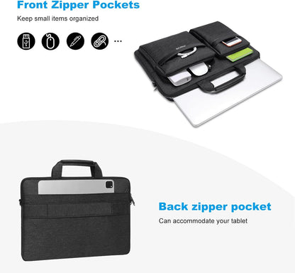 MOSISO Laptop Shoulder Bag,15 inch Computer Bag Compatible with MacBook, HP, Dell, Lenovo, Asus Notebook,15.6 inch Laptop Sleeve Bag with 2 Raised Zipper Pockets & Hidden Pockets & Handle & Belt,Black iMosiso