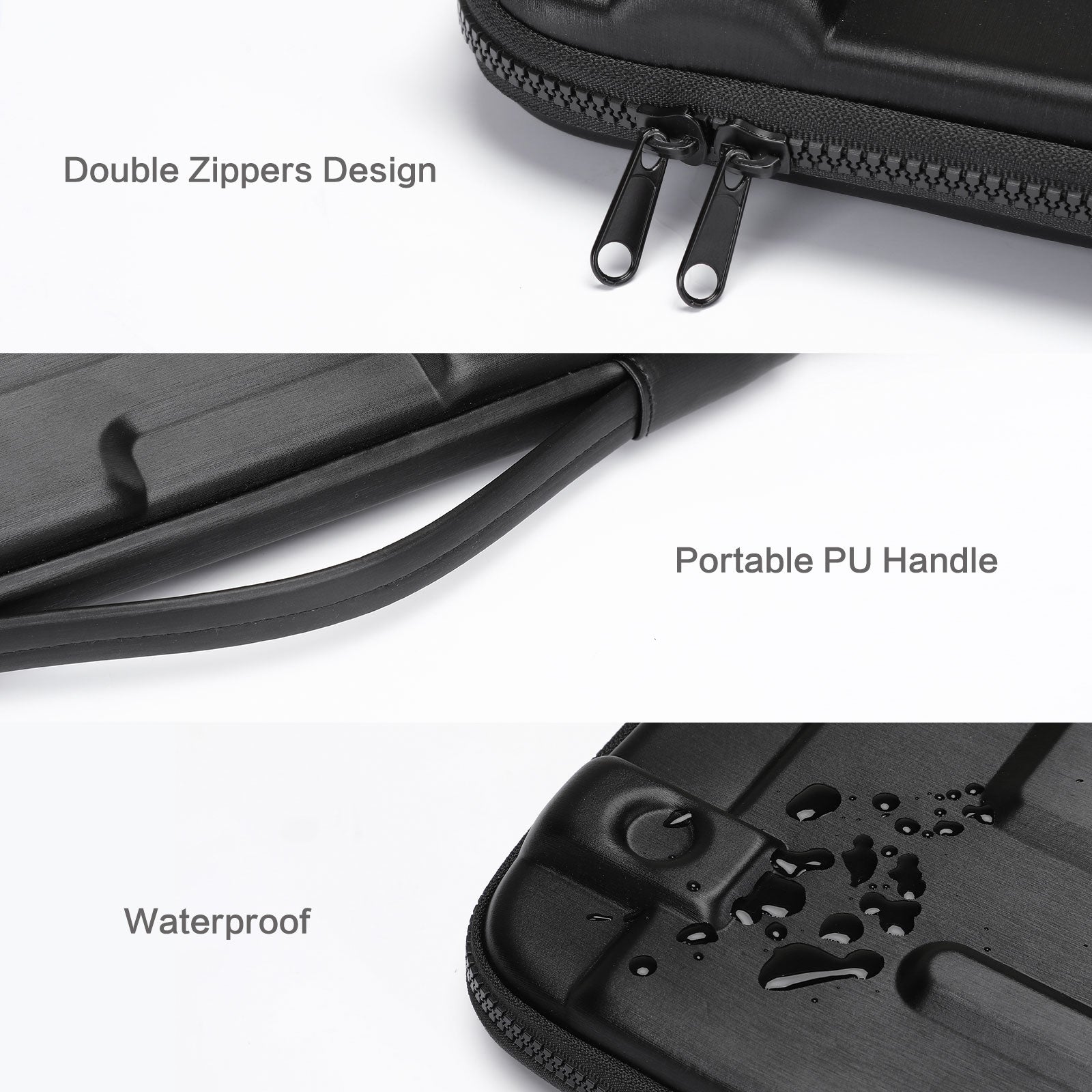 MOSISO Hard Shell Laptop Case Sleeve, 15.6-17.3 inch Computer Bag Compatible with MacBook Air 15/Pro 16,HP,Dell,Lenovo,Asus, Notebook, Abstract Geometric Waterproof Carrying Case Bag with Strap, Black iMosiso