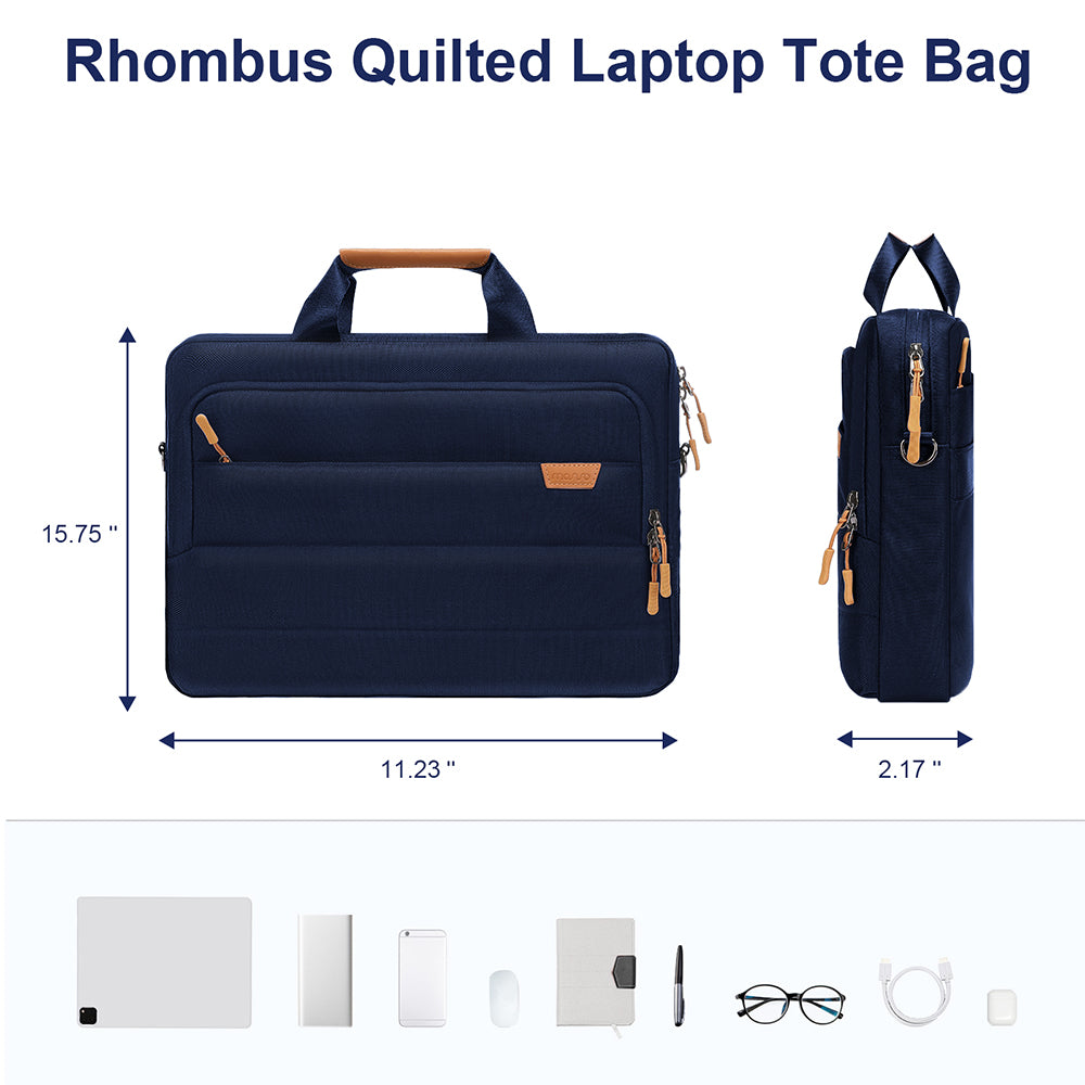 MOSISO Men Laptop Briefcase Shoulder Bag with Trolley Sleeve & Front Rectangle Horizontal Pockets, Multi Storage Notebook Carry Case for Business Travel