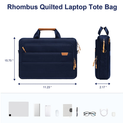 MOSISO Men Laptop Briefcase Shoulder Bag with Trolley Sleeve & Front Rectangle Horizontal Pockets, Multi Storage Notebook Carry Case for Business Travel