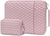 MOSISO Laptop Sleeve Compatible with MacBook Air/Pro, 13-13.3 inch Notebook, Compatible with MacBook Pro 14 inch M3 M2 M1 Chip 2023-2021, Hexagon Vertical Bag with Small Case&Side Handle&Belt, Pink