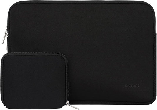 MOSISO Laptop Hülle Tasche Kompatibel mit MacBook Air/Pro Retina,13-13,3 Zoll Notebook,Kompatibel mit MacBook Pro 14 Zoll 2023-2021 A2779 M2 A2442 M1,Neopren Sleeve mit Klein Fall, Schwarz iMosiso