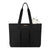 MOSISO Canvas Beach Tote Bags, Large Capacity Canvas Laptop Tote Bag, Carrying Large Beach Pool Bag Laptop Compartment & Back Belt for Travel, Work, Teacher, Gym, Nursing, College, Black