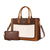 MOSISO Laptop Tote Bag for Women, 15.6 inch PU Leather Large Capacity Handbag & Clutch Purse & Front Pocket, Crocodile Grain Waterproof Computer Bag Work Briefcase for Business Office, Brown
