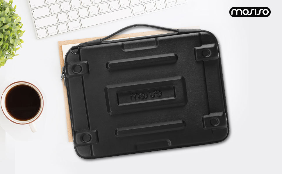 MOSISO Hard Shell Laptop Case Sleeve, 15.6-17.3 inch Computer Bag Compatible with MacBook Air 15/Pro 16,HP,Dell,Lenovo,Asus, Notebook, Abstract Geometric Waterproof Carrying Case Bag with Strap, Black iMosiso