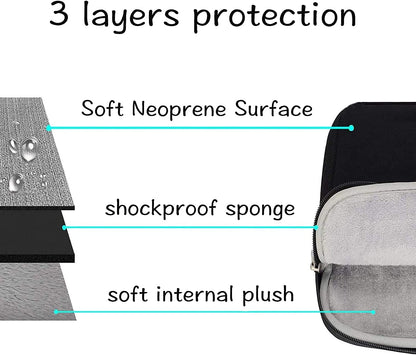 MOSISO Laptop Hülle Tasche Kompatibel mit MacBook Air/Pro Retina,13-13,3 Zoll Notebook,Kompatibel mit MacBook Pro 14 Zoll 2023-2021 A2779 M2 A2442 M1,Neopren Sleeve mit Klein Fall, Schwarz iMosiso