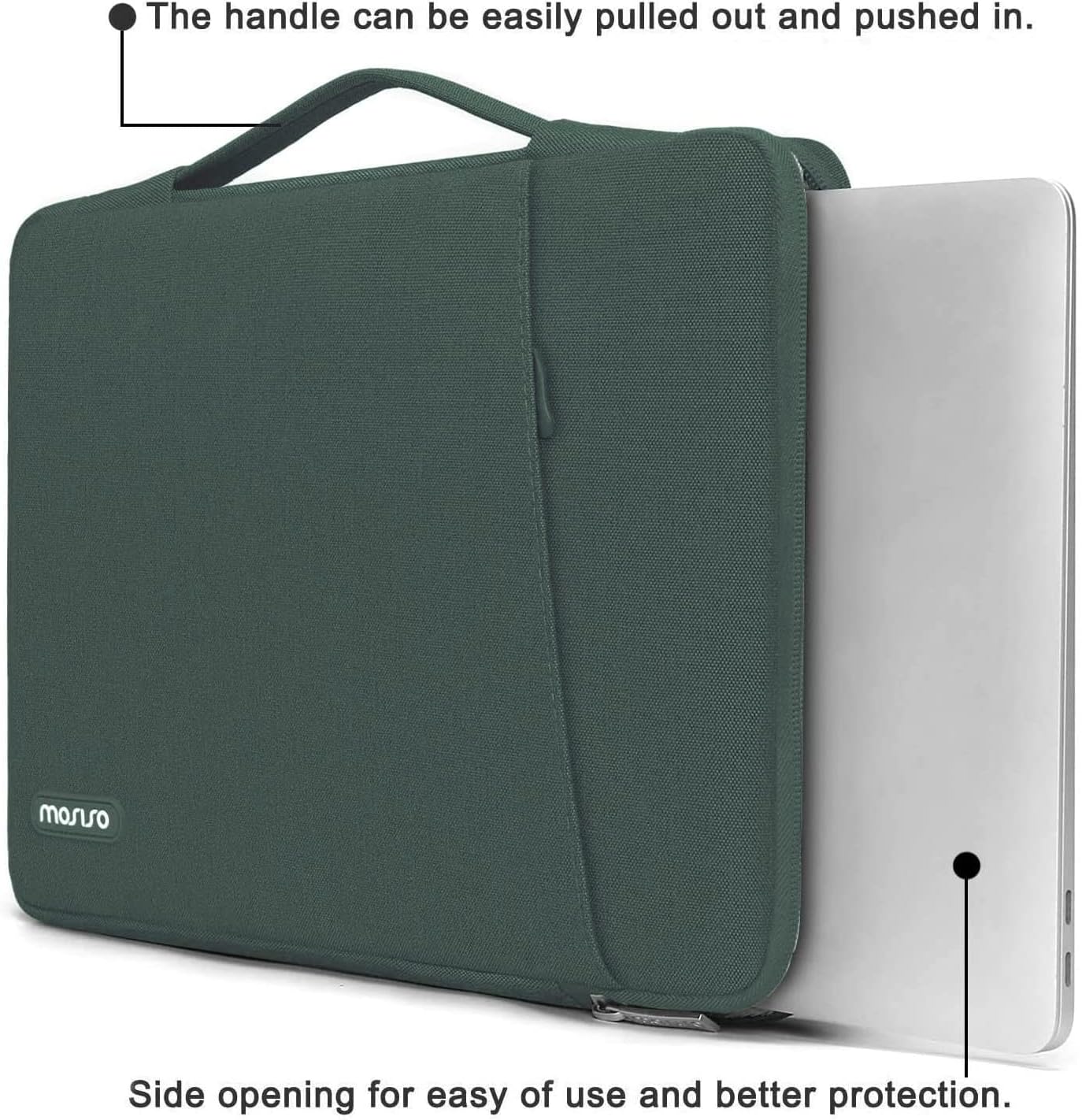 MOSISO Compatible with MacBook Pro 13 inch Case M2 2023, 2022, 2021-2016 A2338 M1 A2251 A2289 A2159 A1989 A1708 A1706, Plastic Hard Case & 360 Protective Sleeve Bag & Keyboard Skin, Midnight Green iMosiso