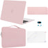 MOSISO Compatible with MacBook Air 13 inch Case 2022 2021 2020 2019 2018 M1 A2337 A2179 A1932 Retina with Touch ID, Plastic Hard Shell&Bag&Keyboard Skin&Webcam Cover&Screen Protector, Rose Quartz