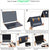 MOSISO Compatible with MacBook Air 13 inch Case 2022-2018 Release A2337 M1 A2179 A1932 Touch ID, Crocodile Grain PU Leather Hard Shell&Sleeve Bag&Keyboard Skin&Webcam Cover&Screen Protector, Black