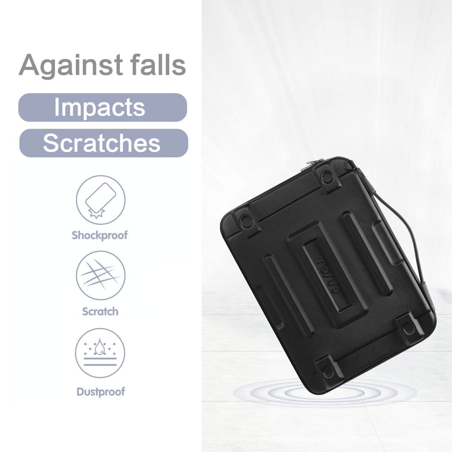 MOSISO Hard Shell Laptop Case Sleeve, 15.6-17.3 inch Computer Bag Compatible with MacBook Air 15/Pro 16,HP,Dell,Lenovo,Asus, Notebook, Abstract Geometric Waterproof Carrying Case Bag with Strap, Black iMosiso