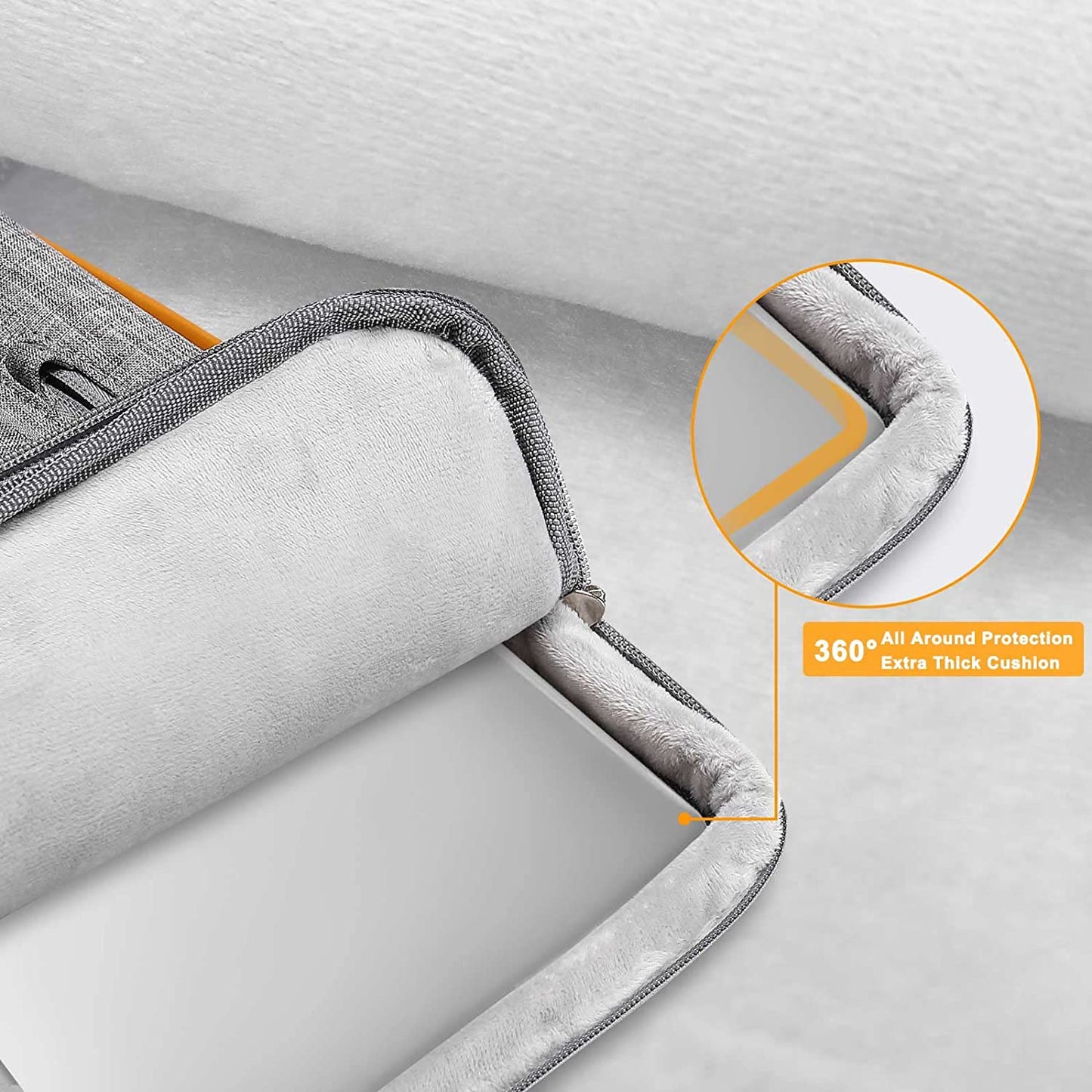 MOSISO 360 Protective Laptop Shoulder Bag, 15.6 inch Computer Bag Compatible with MacBook, HP, Dell, Lenovo, Asus Notebook, 15 inch Side Open Messenger Bag with 4 Zipper Pockets & Handle & Belt, Gray iMosiso