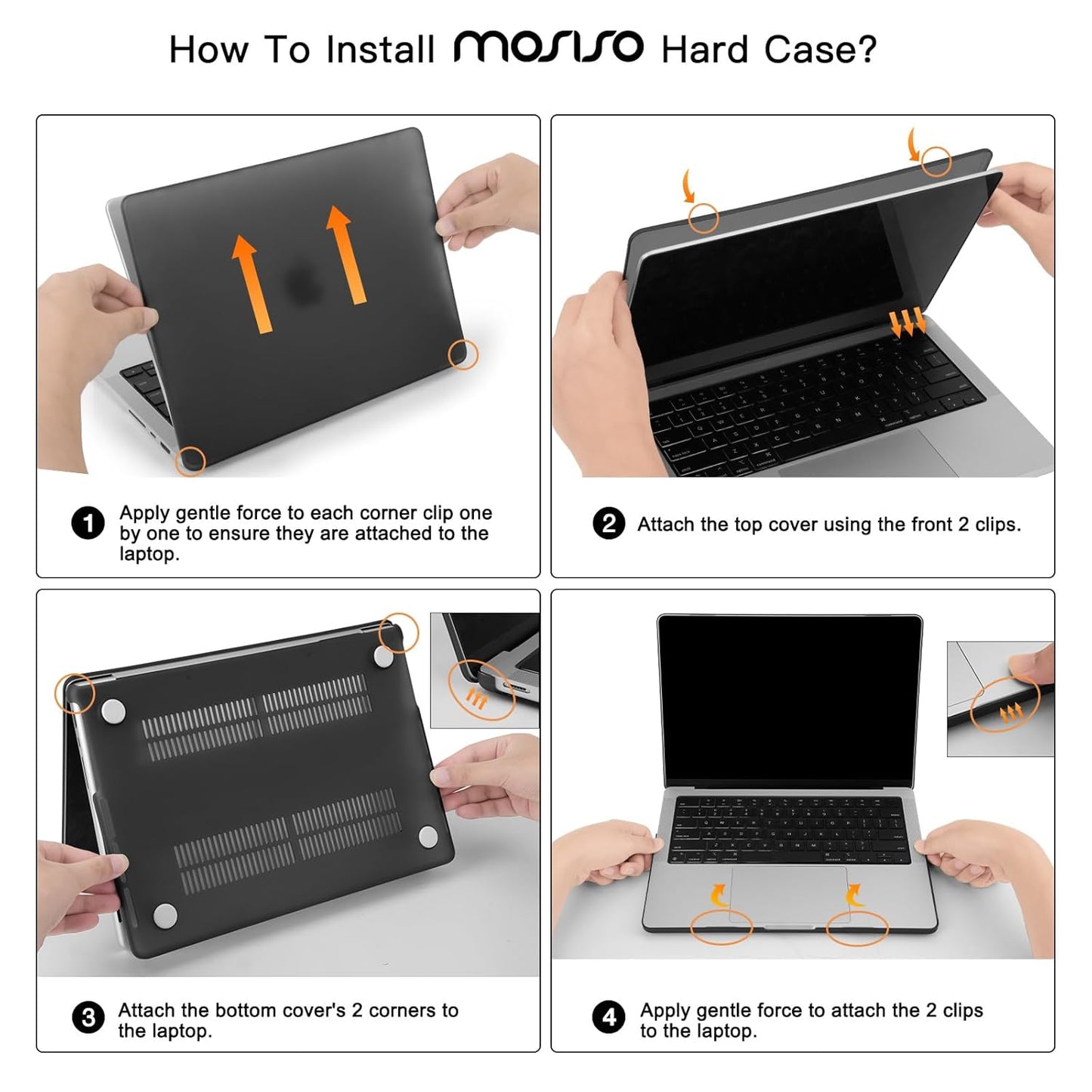 MOSISO Compatible with MacBook Pro 14 inch Case 2025 2024 2023 2022 2021 M4 M3 M2 M1 A3112 A3185 A3401 A2918 A2992 A2779 A2442, Plastic Hard Shell&Keyboard Cover&Screen Film&Pouch, Transparent