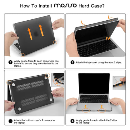 MOSISO Compatible with MacBook Pro 14 inch Case 2025 2024 2023 2022 2021 M4 M3 M2 M1 A3112 A3185 A3401 A2918 A2992 A2779 A2442, Plastic Hard Shell&Keyboard Cover&Screen Film&Pouch, Transparent