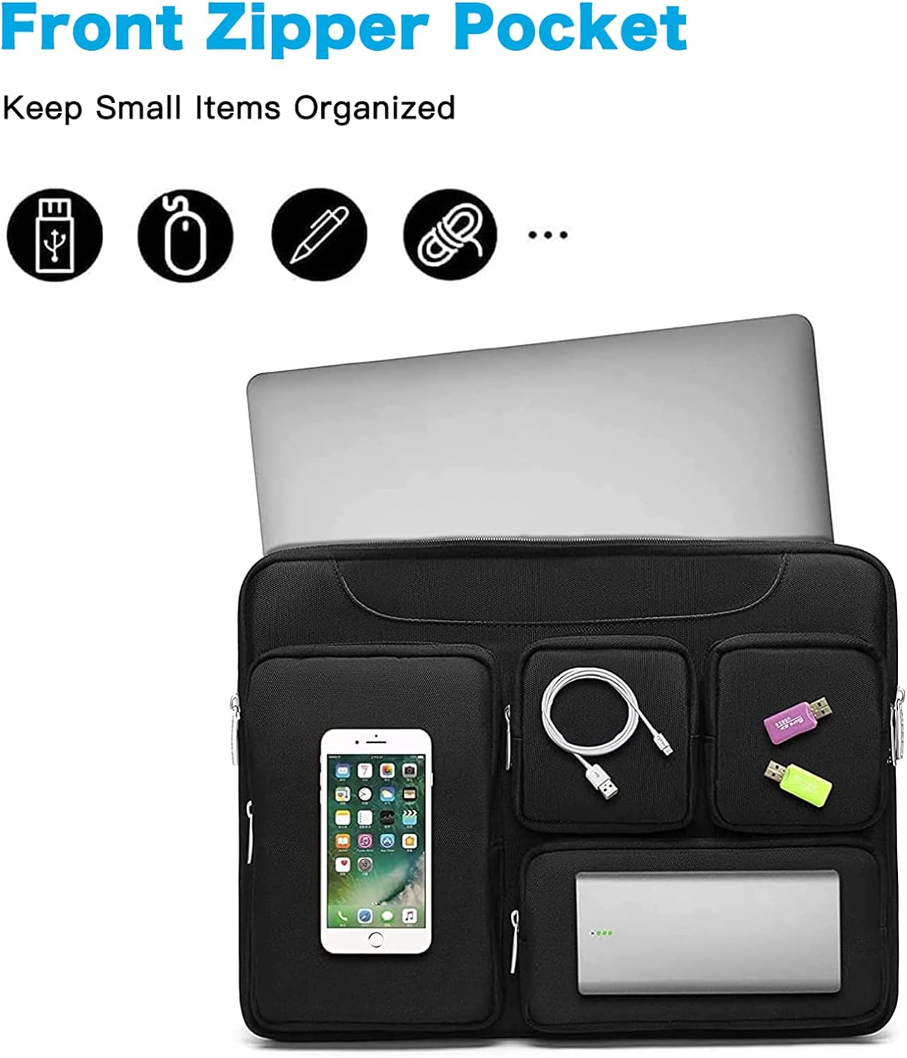 MOSISO Laptop Shoulder Messenger Bag Compatible with MacBook Pro 16 inch 2023-2019 M2 A2780 M1 A2485 A2141,15-15.6 inch Notebook,Polyester Briefcase Sleeve with 4 Front Zipper Pockets & Belt,Black iMosiso