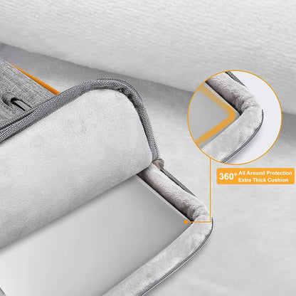 MOSISO 360 Protective Laptop Sleeve Compatible with MacBook Air/Pro, 13-13.3 inch Notebook, Compatible with MacBook Pro 14 inch M2 M1 2023-2021, Side Open Bag with 4 Zipper Pockets&Handle&Belt, Gray iMosiso