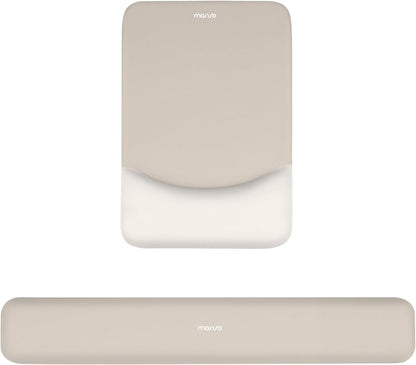 MOSISO Wrist Rest Support Mouse Pad & Keyboard Set, Slate Gray Rectangular Ergonomic Mousepad, Non-Slip Base, Home/Office Pain Relief & Easy Typing, Neoprene Cloth & Raised Silicone Lining