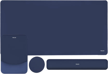 MOSISO Keyboard Mouse Pad Set, Large Gaming Mouse Pad&Rectangular Keyboard Wrist Rest&Mousepad with Wrist Rest&Coaster, Ergonomic Non-Slip&Easy Typing Pad with Curved Silicone Lining