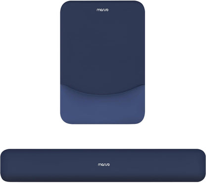 MOSISO Wrist Rest Support Mouse Pad & Keyboard Set, Slate Gray Rectangular Ergonomic Mousepad, Non-Slip Base, Home/Office Pain Relief & Easy Typing, Neoprene Cloth & Raised Silicone Lining