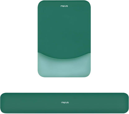 MOSISO Wrist Rest Support Mouse Pad & Keyboard Set, Slate Gray Rectangular Ergonomic Mousepad, Non-Slip Base, Home/Office Pain Relief & Easy Typing, Neoprene Cloth & Raised Silicone Lining