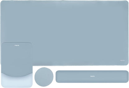 MOSISO Keyboard Mouse Pad Set, Large Gaming Mouse Pad&Rectangular Keyboard Wrist Rest&Mousepad with Wrist Rest&Coaster, Ergonomic Non-Slip&Easy Typing Pad with Curved Silicone Lining
