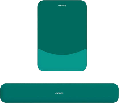 MOSISO Wrist Rest Support Mouse Pad & Keyboard Set, Slate Gray Rectangular Ergonomic Mousepad, Non-Slip Base, Home/Office Pain Relief & Easy Typing, Neoprene Cloth & Raised Silicone Lining