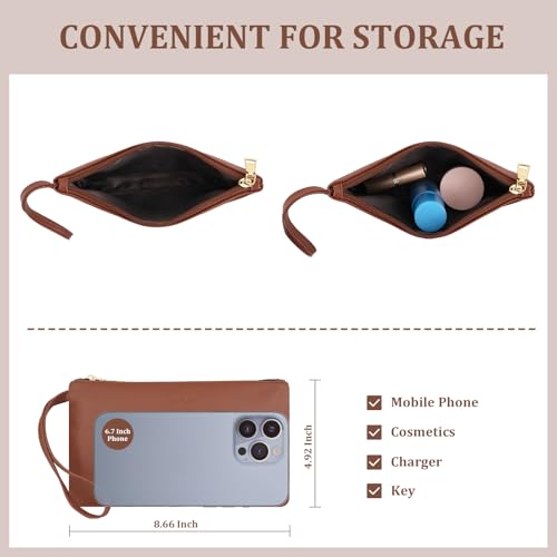 MOSISO Laptop Tote Bag, 15.6 inch PU Leather Women Rhombus Quilted Handbag & Clutch Purse, Waterproof Computer Bag Work Briefcase for Business Office, Brown