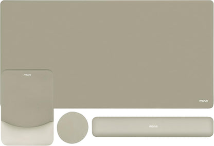 MOSISO Keyboard Mouse Pad Set, Large Gaming Mouse Pad&Rectangular Keyboard Wrist Rest&Mousepad with Wrist Rest&Coaster, Ergonomic Non-Slip&Easy Typing Pad with Curved Silicone Lining